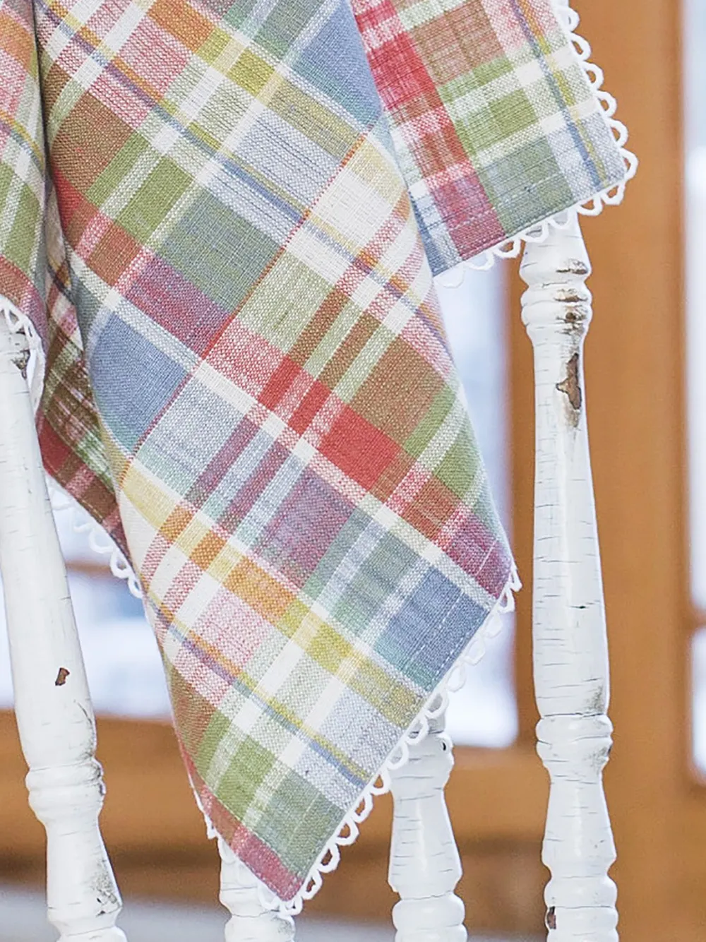 April Cornell Sunwashed Plaid Cotton Napkin Set- Cotton Napkins