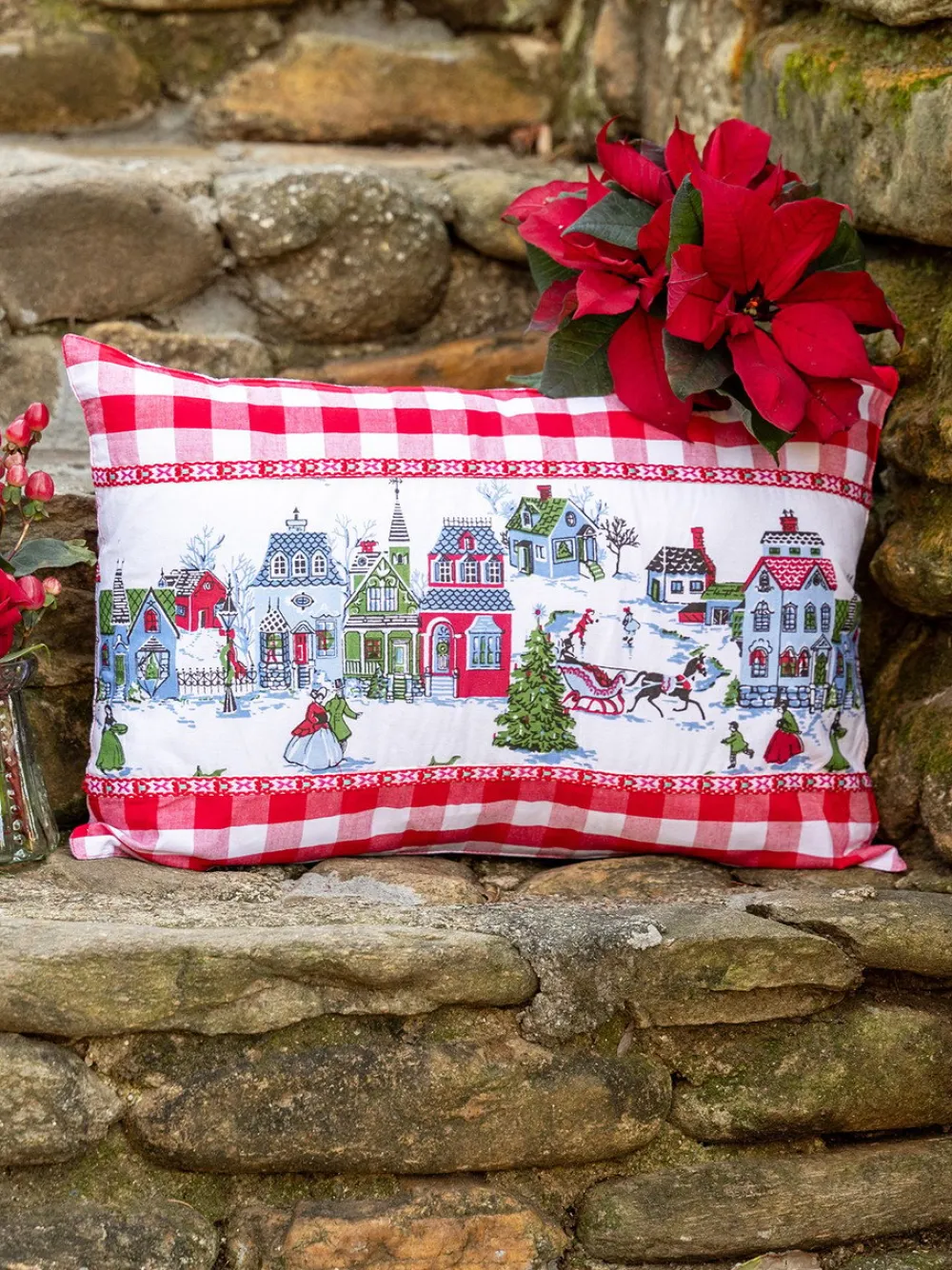 April Cornell Victorian Christmas Cushion- Throws & Pillows