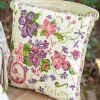 April Cornell Violets Ecru Cushion Cover- Throws & Pillows