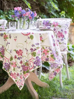 April Cornell Violets Ecru Tablecloth, 60