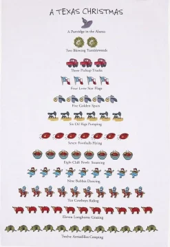 A Texas Christmas Tea Towel- Tea Towels