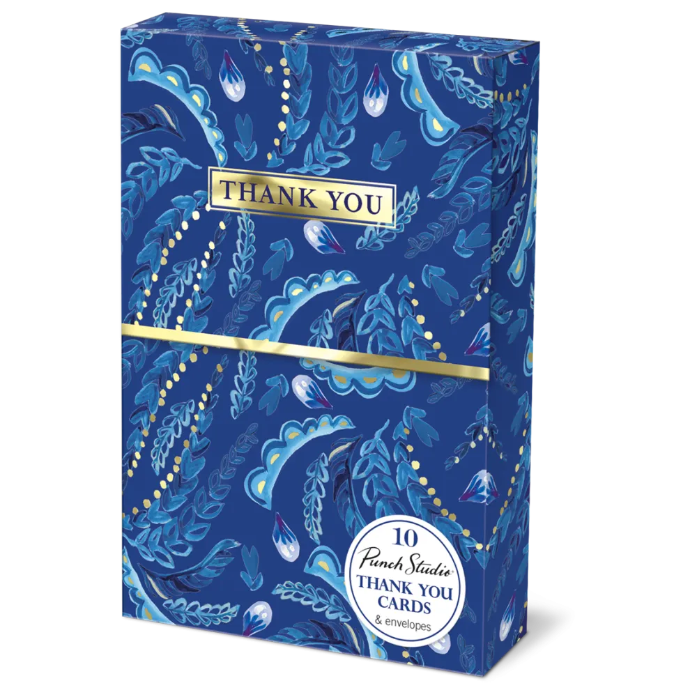 Azure Feathers Boxed Thank You Cards- Boxed Cards