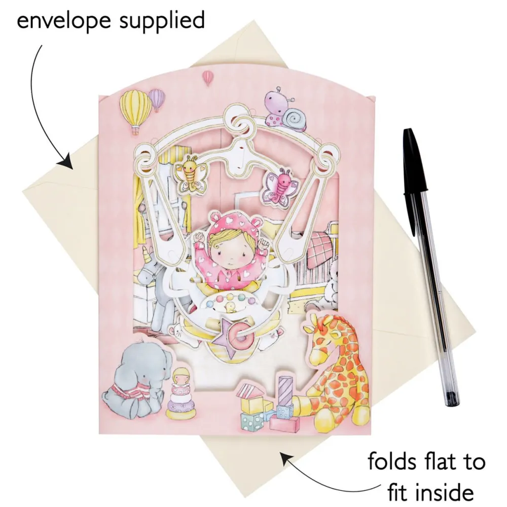 Baby Girl Swing Card- Greeting Cards