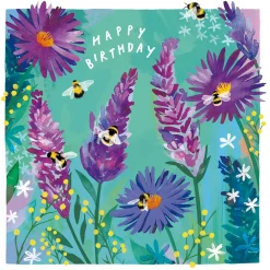 Bees & Blossoms Birthday Card- Greeting Cards