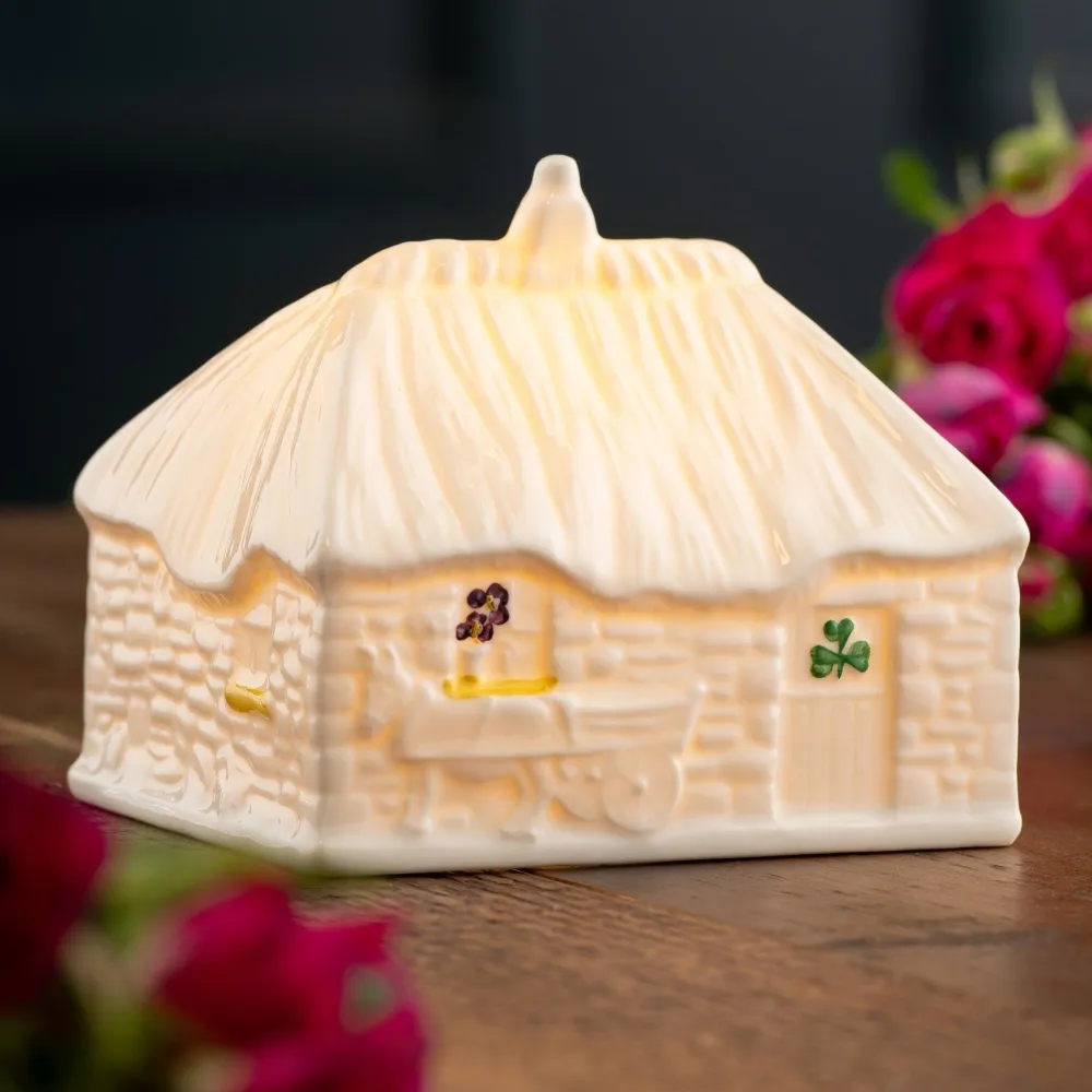 Belleek Classic 2025 Limited Edition LED Irish Thatched Cottage- Belleek Pottery