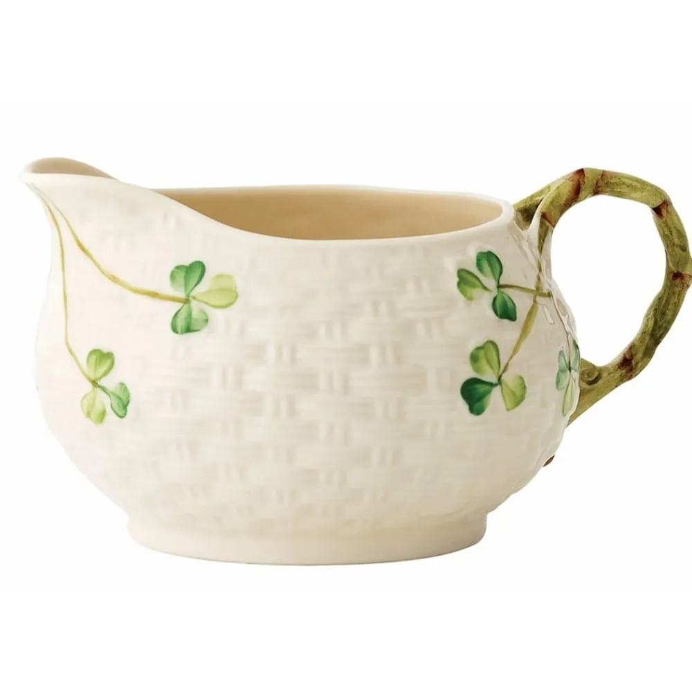 Belleek Classic Shamrock Cream Jug- Belleek|Creamers & Sugar Bowls