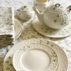 Belleek Classic Shamrock Sugar Bowl- Belleek|Creamers & Sugar Bowls