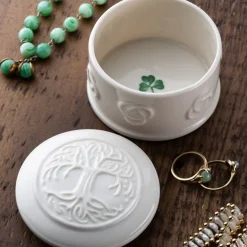 Belleek Classic Tree of Life Trinket Box- Belleek Pottery