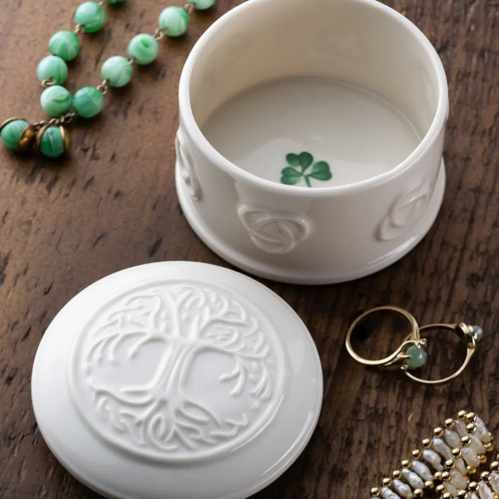 Belleek Classic Tree of Life Trinket Box- Belleek Pottery