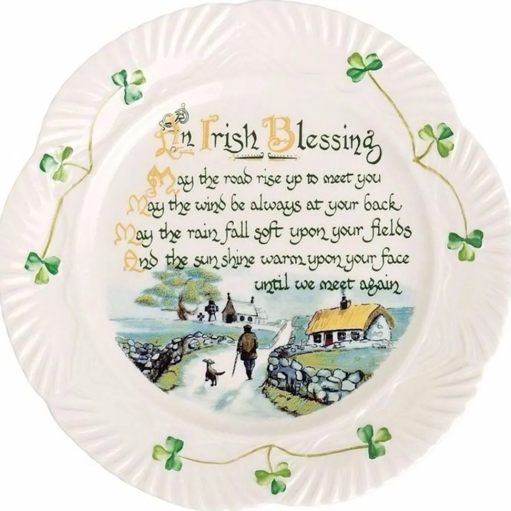 Belleek Harp Irish Blessing Plate- Home Accents|Belleek Pottery