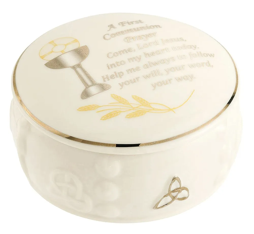 Belleek First Communion Prayer Box- Home Accents|Belleek Pottery