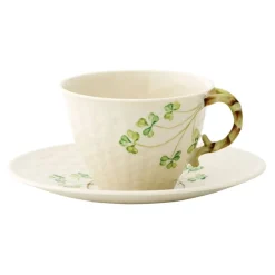 Belleek Shamrock Teacup & Saucer- Belleek|Teacups & Saucers