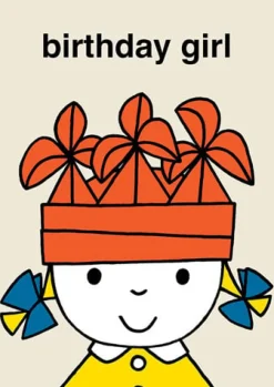 Birthday Girl Hat Miffy Birthday Card- Greeting Cards
