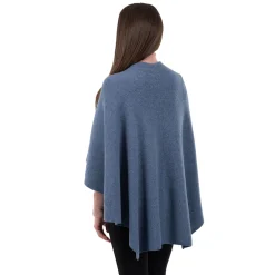 Blue Lambswool Draped Shawl- Scarves & Wraps