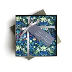 Blue Strawberry Thief Square Bandana- Handkerchiefs|Scarves & Wraps