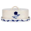 Blue & White Butter Dish with Flower- Kitchen Tools