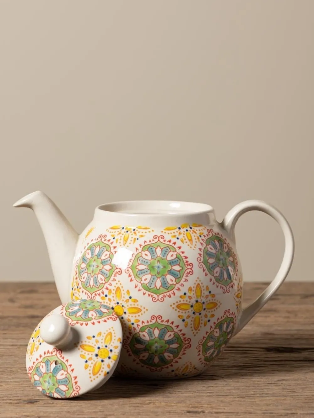 Bohemian Yellow & Green Teapot- Teapots