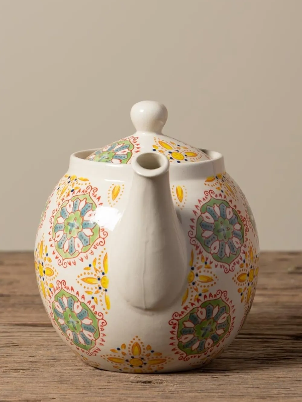 Bohemian Yellow & Green Teapot- Teapots