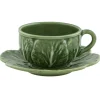 Bordallo Pinheiro Cabbage Teacup & Saucer- Bordallo Pinheiro|Teacups & Saucers