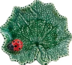 Bordallo Pinheiro Countryside Leaves Ragwort Leaf with Lady Bug- Bordallo Pinheiro|Tea Plates
