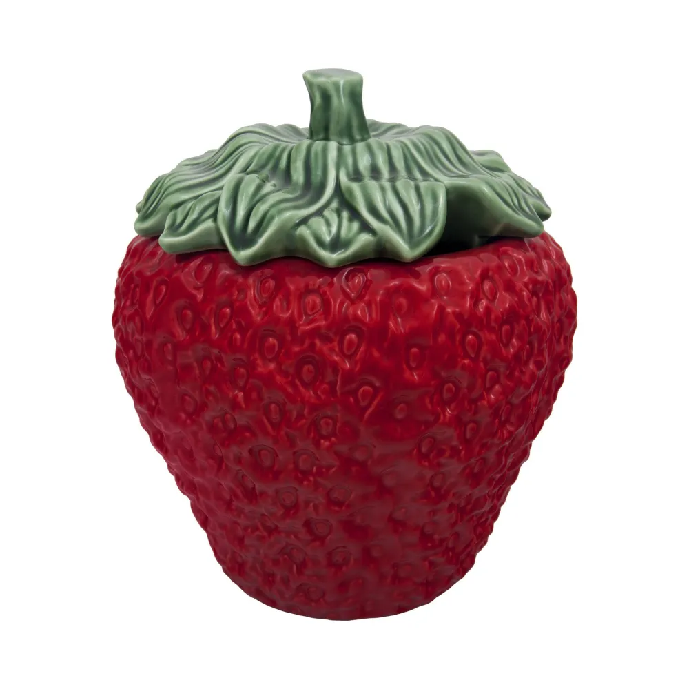Bordallo Pinheiro Strawberry Large Jar- Storage Jars|Bordallo Pinheiro