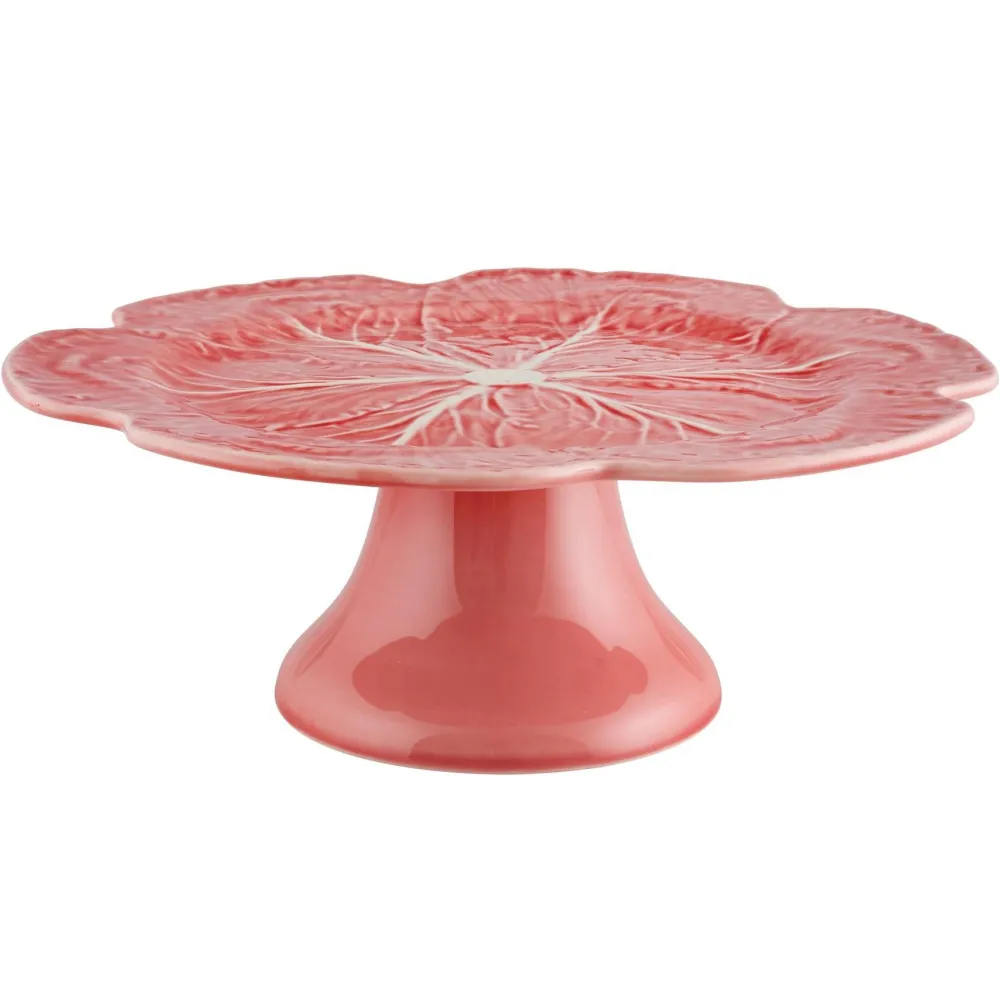 Bordallo Pinheiro Pink Cabbage Cake Stand- Bordallo Pinheiro|Serving Plates