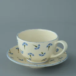 Brixton Pottery Cornflower Breakfast Cup & Saucer- Brixton Pottery|Teacups & Saucers