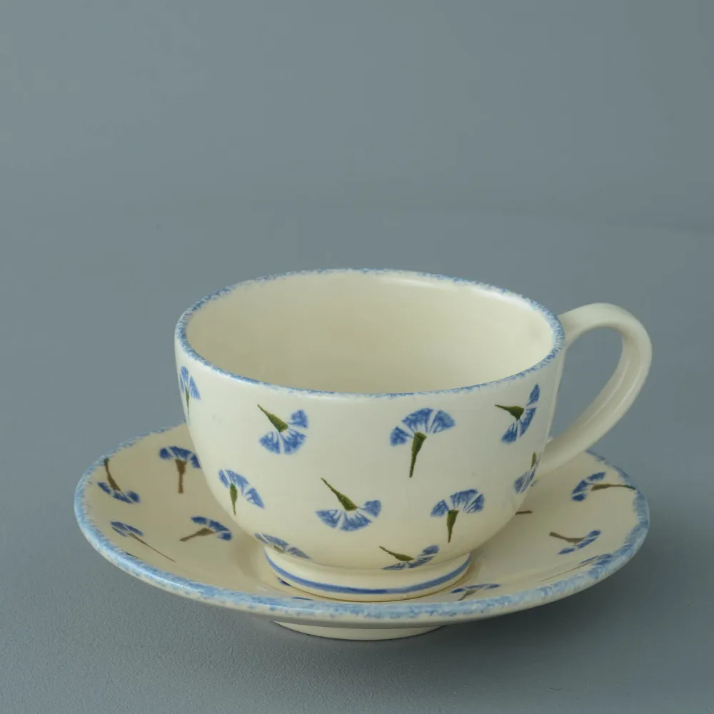 Brixton Pottery Cornflower Breakfast Cup & Saucer- Brixton Pottery|Teacups & Saucers
