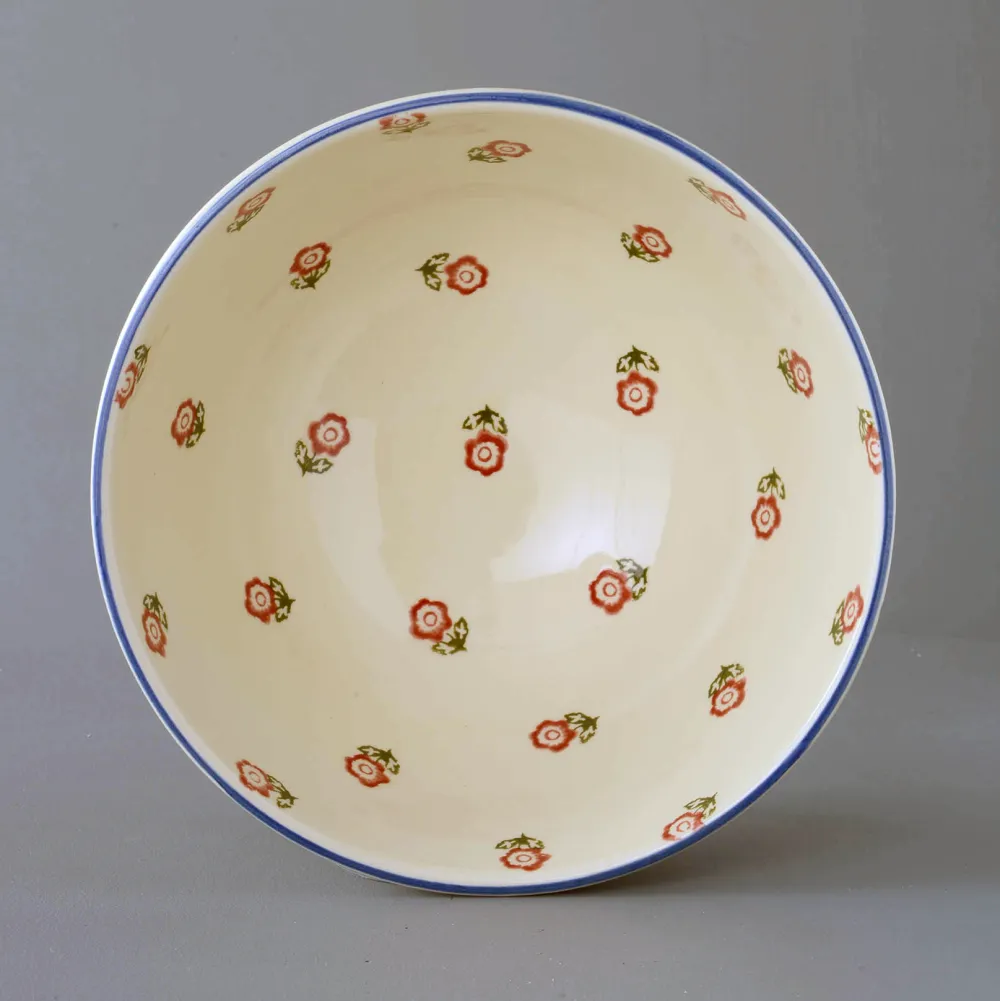 Brixton Pottery Scattered Rose Deep Serving Bowl- Brixton Pottery