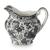 Burleigh Pottery Black Regal Peacock Cream Jug- Creamers & Sugar Bowls