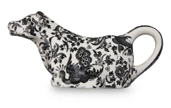 Burleigh Pottery Black Regal Peacock Cow Creamer- Burleigh Pottery|Creamers & Sugar Bowls