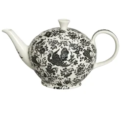 Burleigh Pottery Black Regal Peacock Large Teapot- Burleigh Pottery|Teapots
