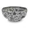 Burleigh Pottery Black Regal Peacock Octagonal Medium Bowl- Burleigh Pottery