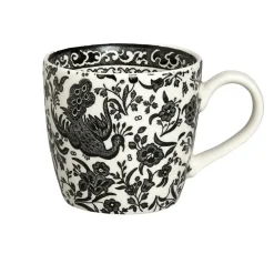 Burleigh Pottery Black Regal Peacock Osbourne Mug- Burleigh Pottery