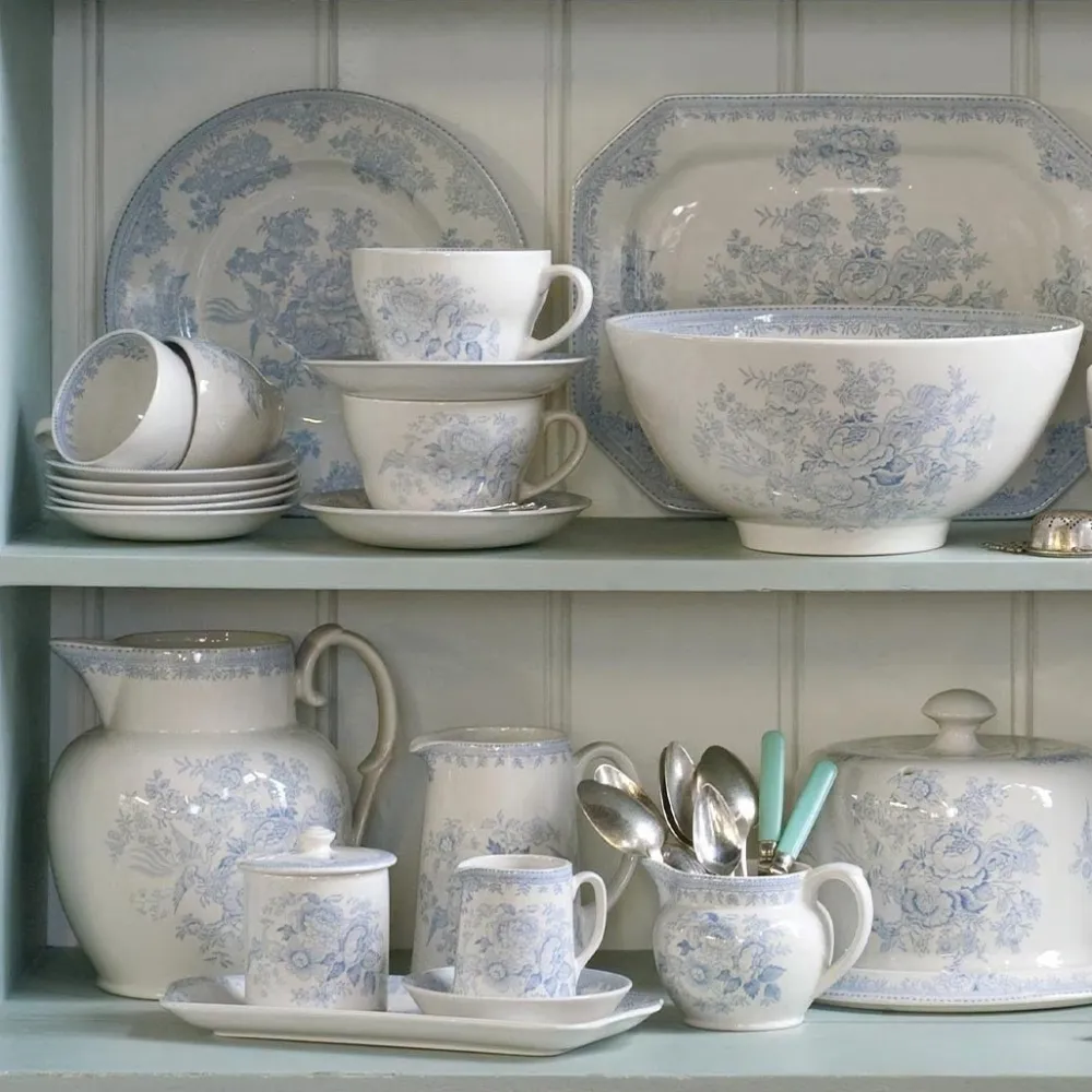 Burleigh Pottery Blue Asiatic Pheasants Breakfast Cup Gift Set- Burleigh Pottery|Teacups & Saucers