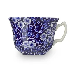 Burleigh Pottery Blue Calico Teacup & Saucer- Burleigh Pottery|Teacups & Saucers
