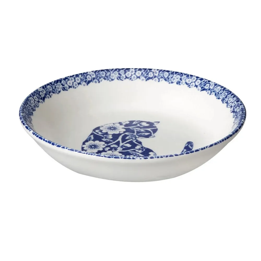 Burleigh Pottery Blue Calico Cat Butter Pat- Burleigh Pottery
