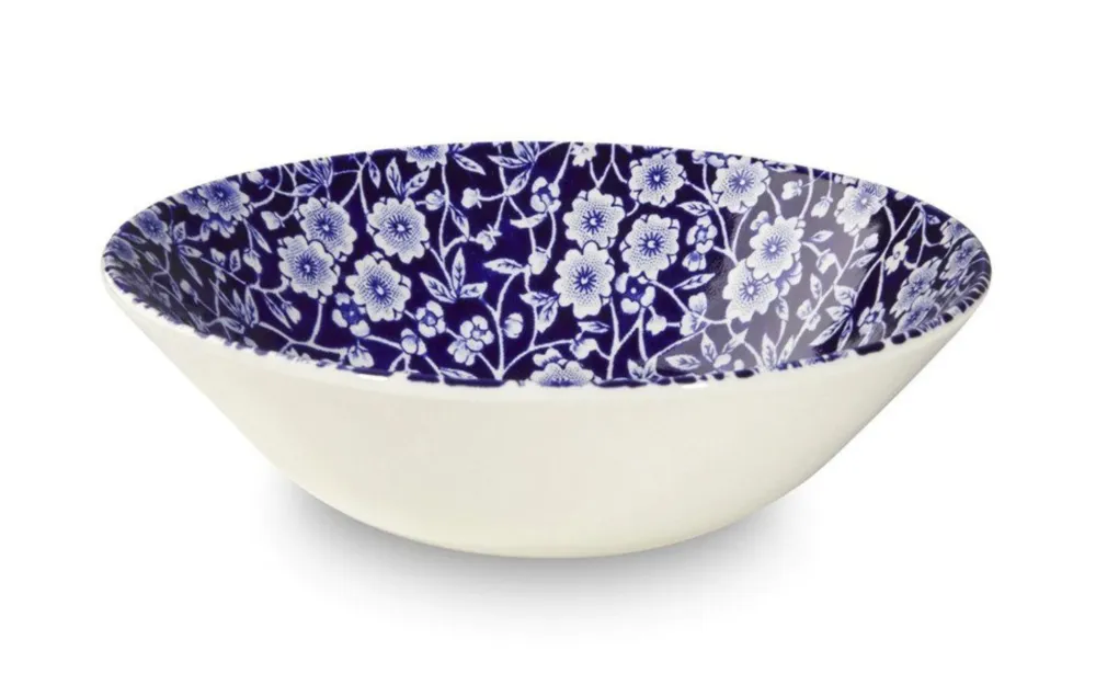 Burleigh Pottery Blue Calico Cereal Bowl- Burleigh Pottery