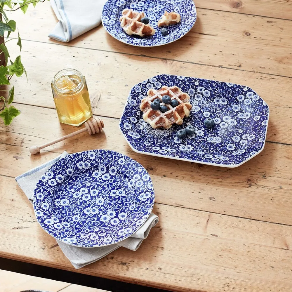 Burleigh Pottery Blue Calico Dinner Plate- Burleigh Pottery