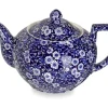 Burleigh Pottery Blue Calico Large Teapot- Burleigh Pottery|Teapots