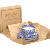 Burleigh Pottery Blue Regal Peacock Breakfast Cup Gift Set- Burleigh Pottery|Teacups & Saucers