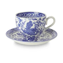 Burleigh Pottery Blue Regal Peacock Teacup & Saucer- Burleigh Pottery|Teacups & Saucers