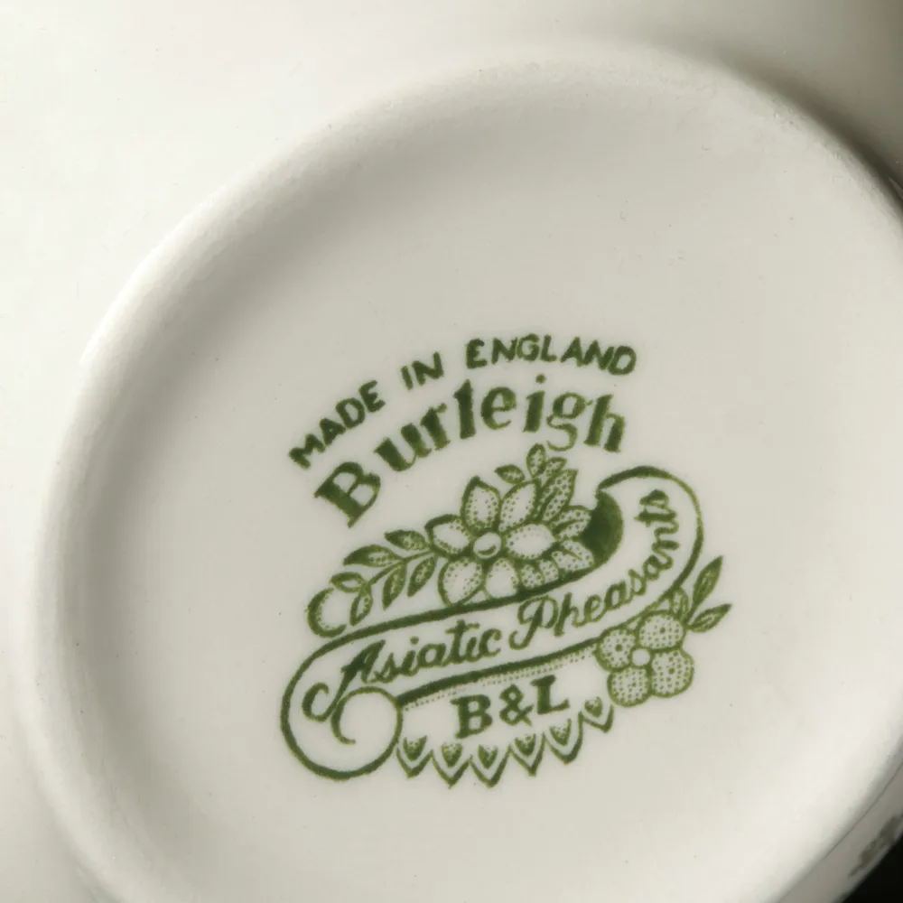 Burleigh Pottery Dark Green Asiatic Pheasants Small Sugar Bowl- Burleigh Pottery|Creamers & Sugar Bowls
