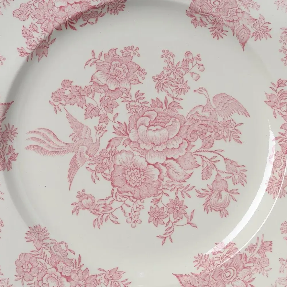 Burleigh Pottery Pink Asiatic Pheasants Pudding & Soup Bowl- Burleigh Pottery