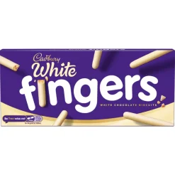 Cadbury White Chocolate Fingers 114g- Biscuits