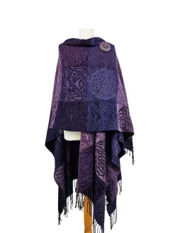 Calzeat of Scotland Celtic Knot Heather Ruana- Scarves & Wraps