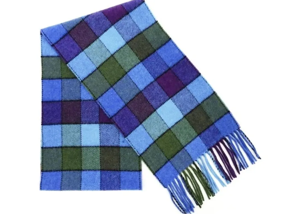 Calzeat of Scotland Lagos Carousel Border Lambswool Scarf- Scarves & Wraps