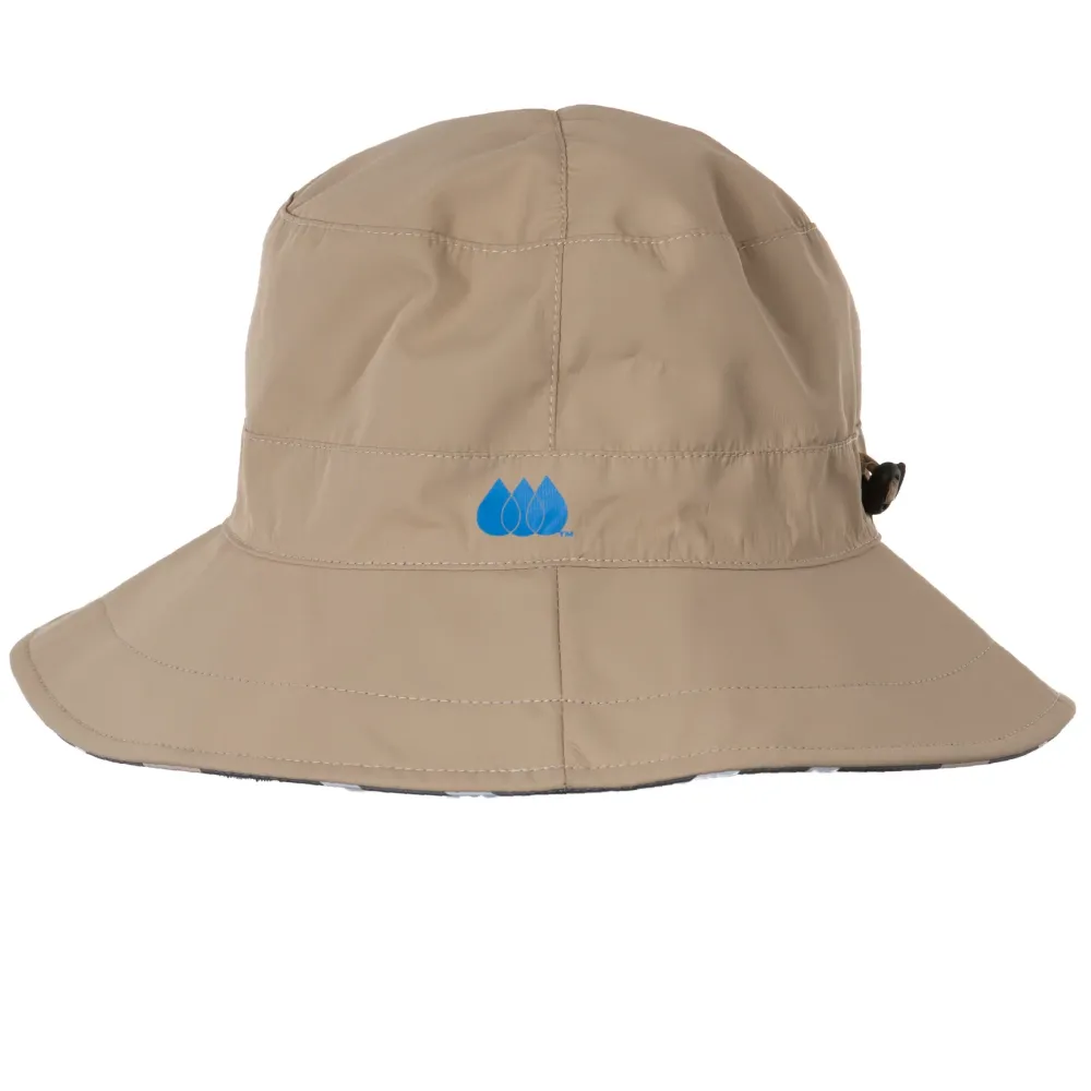 Camel & Cabana Rain Cap Bucket Hat- Hats|Rainwear & Umbrellas
