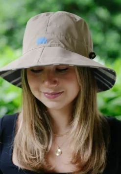 Camel & Cabana Rain Cap Bucket Hat- Hats|Rainwear & Umbrellas