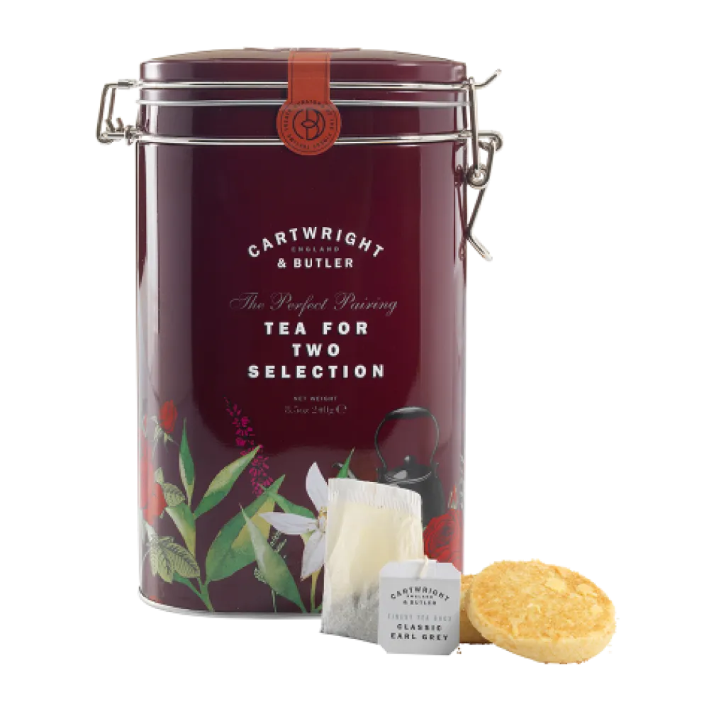 Cartwright & Butler Tea for Two Tin with Almond Shortbread- Biscuits